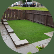Garden with artificial grass