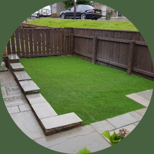 Garden with artificial grass